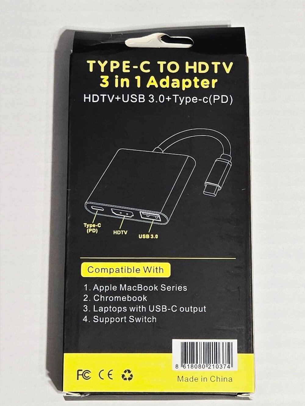USB-C to HDMI Adapter 3-in-1 4K USB 3.0 PD Charging Hub MacBook Chromebook